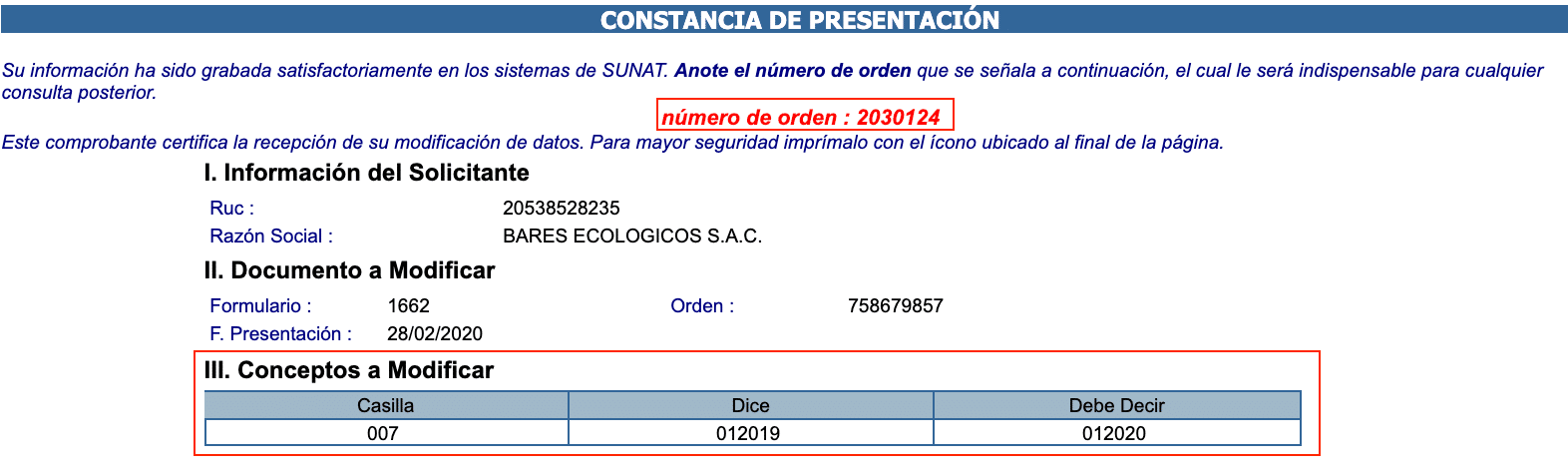 Formulario 1693 Sunat Modificación de Datos 2022 Noticiero Contable