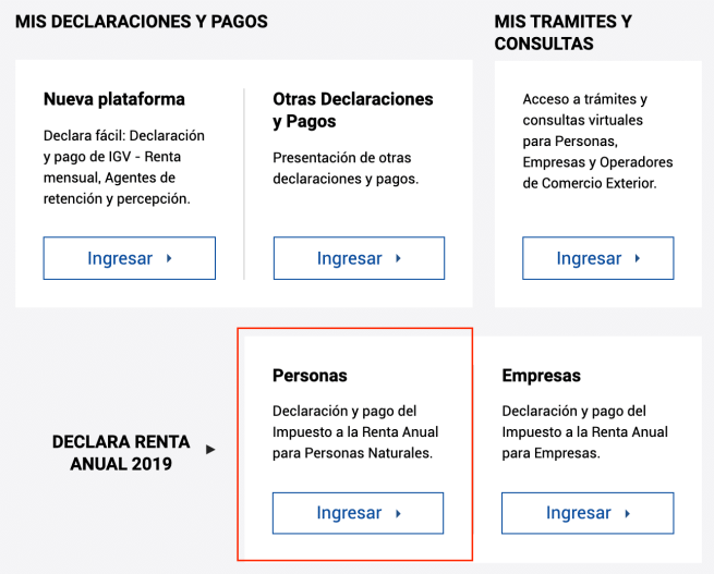 Declaraci N Anual Sunat Persona Natural Formulario Virtual