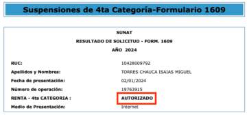 Suspensi N De Cuarta Categor A Sunat Noticiero Contable