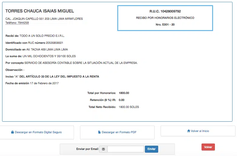 recibo por honorario electronico recibo por honorario electronico