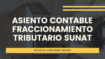 asiento contable fraccionamiento SUNAT