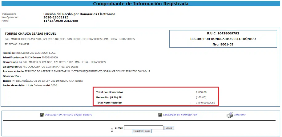 A partir de que monto se paga renta de cuarta categoria
