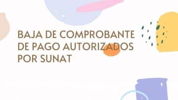 Baja de Comprobante de Pago Autorizados por Sunat