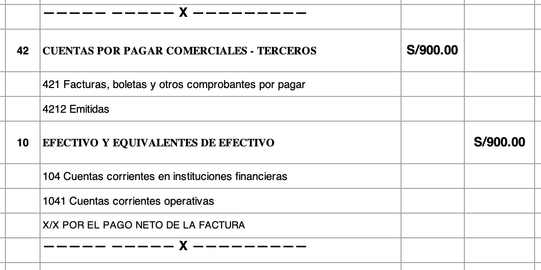 Por el pago del importe neto de la factura de servicio