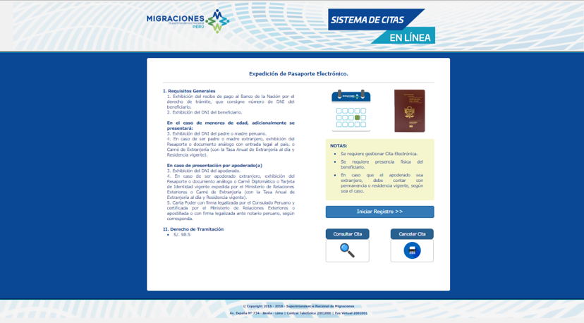 citas de perfil en linea pasaporte electronico peruano