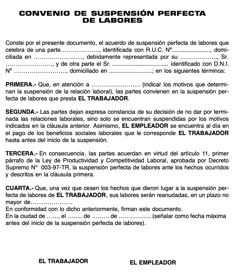 Suspensión Perfecta de Laborales [Estado de Emergencia]