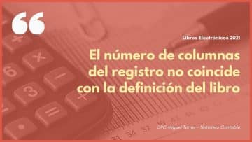 columnas del registro no coincide con la definicion del libro