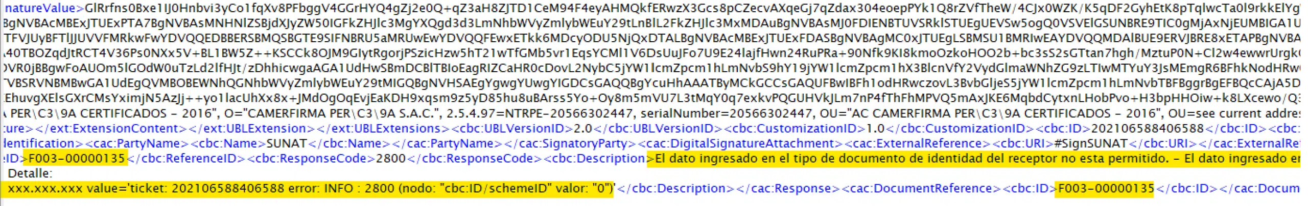 CDR Factura Rechazda