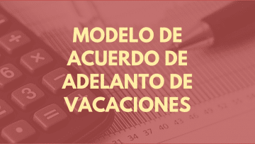 Modelo de Acuerdo de Adelanto de Vacaciones