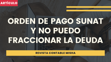 orden pago SUNAT y no fraccionamiento