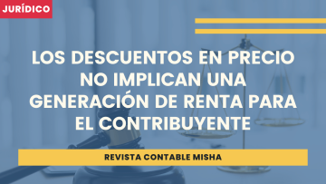 los descuento precio no genera renta