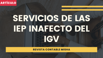 servicios IEP inafectos IGV