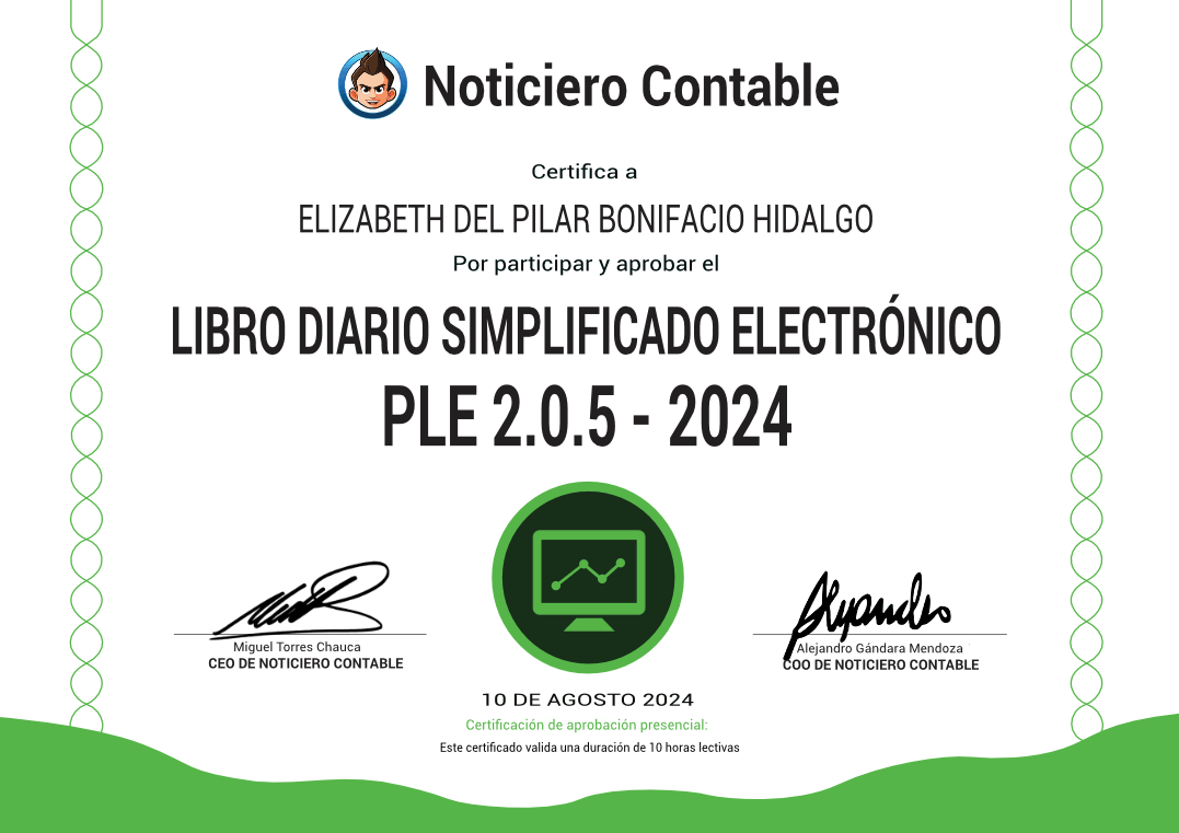 Certificado Libro Diario