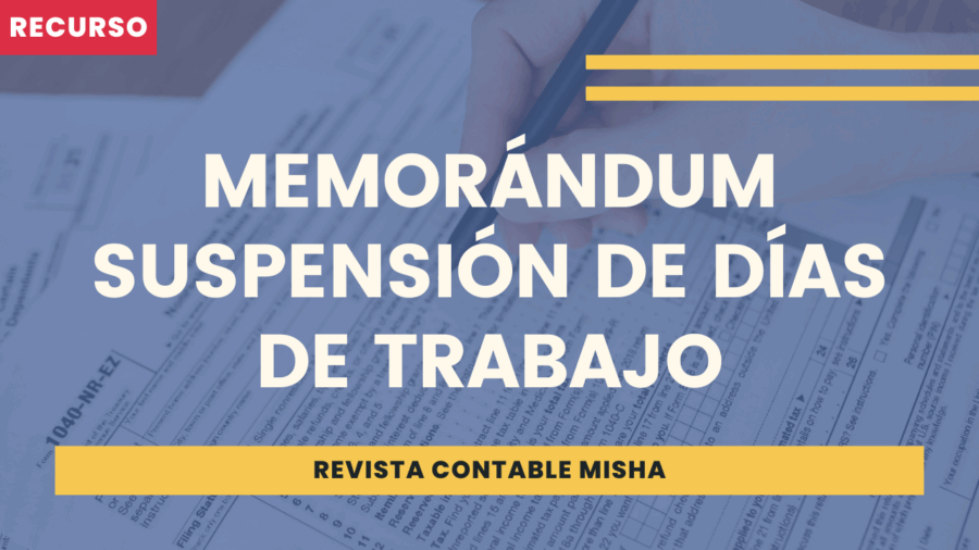 Memorándum suspensión de días de trabajo