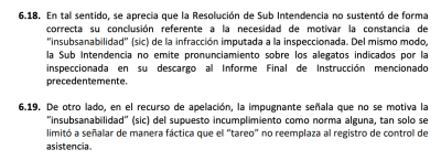 Parrafo de insubsanabilidad