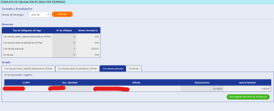 AFPNET DEUDA PRESUNTA